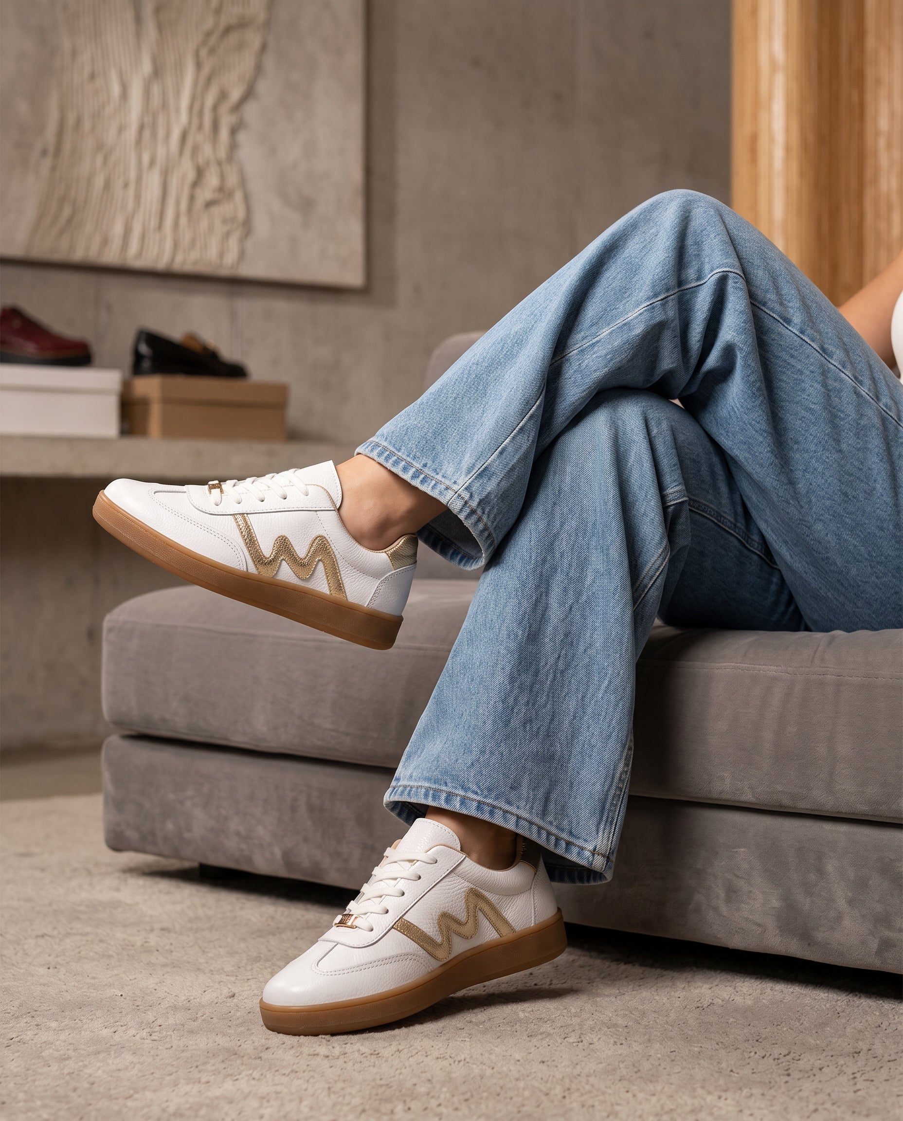 Claudia White Leather Women's Sneakers | Maryori López