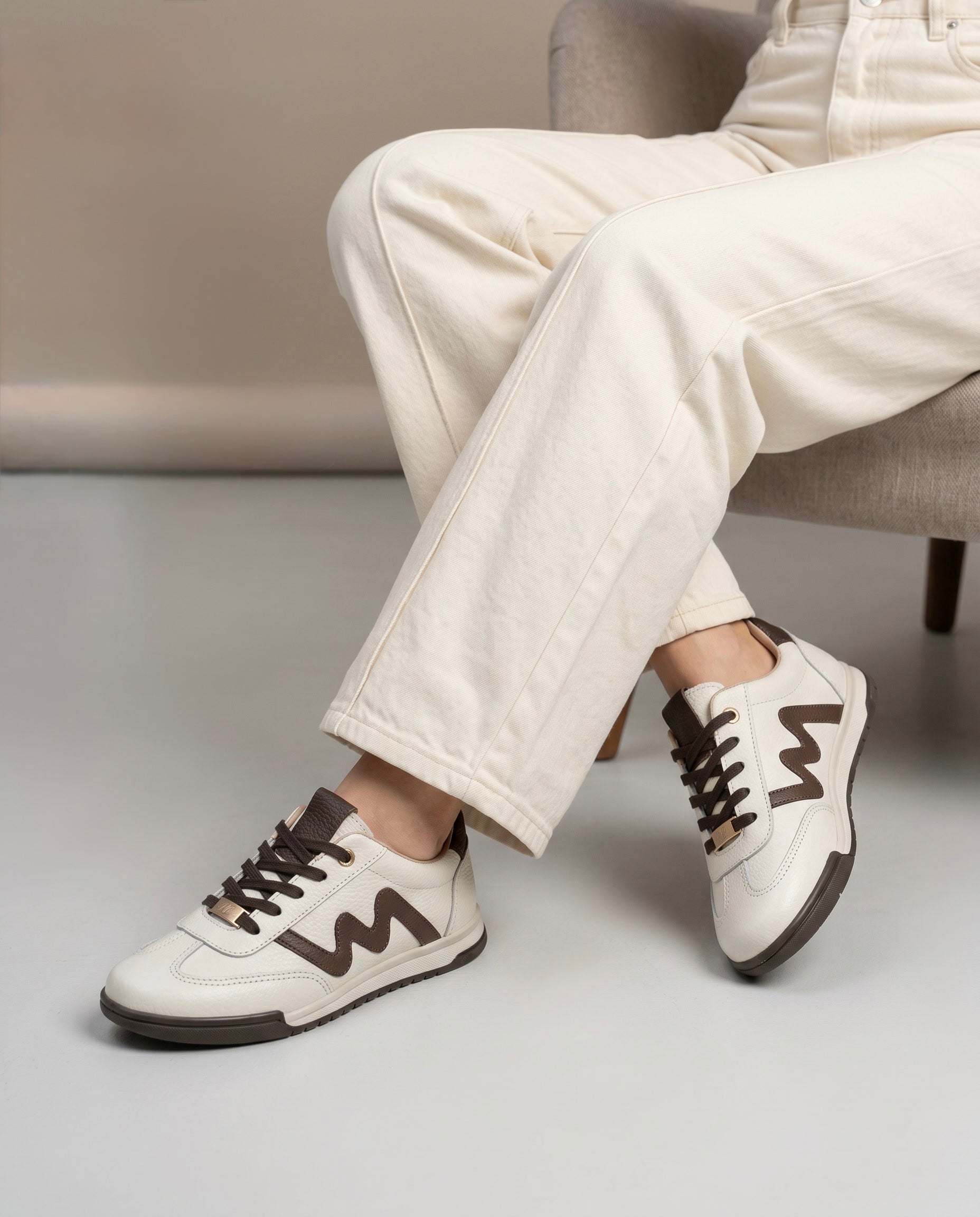 Claudia White Leather Women's Sneakers | Maryori López