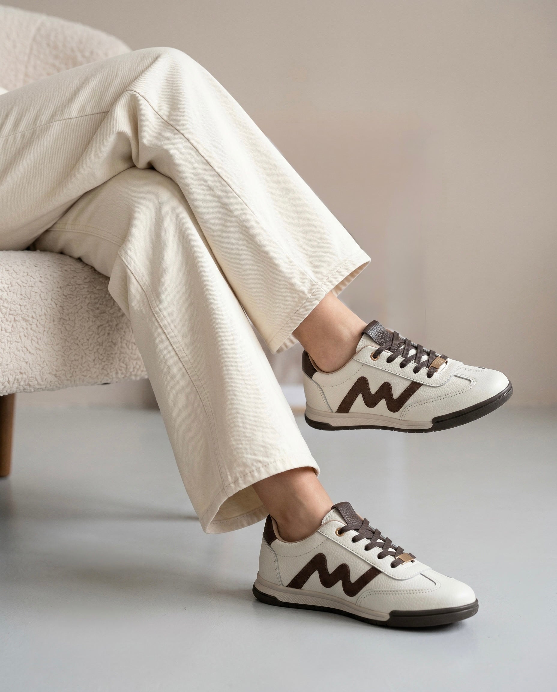Claudia White Leather Women's Sneakers | Maryori López