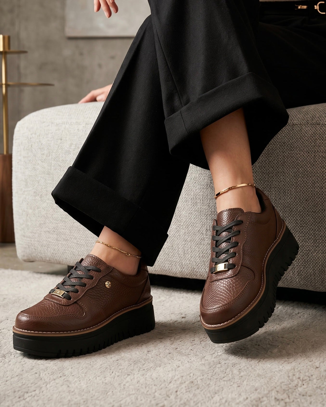 Riviera Blue Leather Women's Sneaker | Maryori López