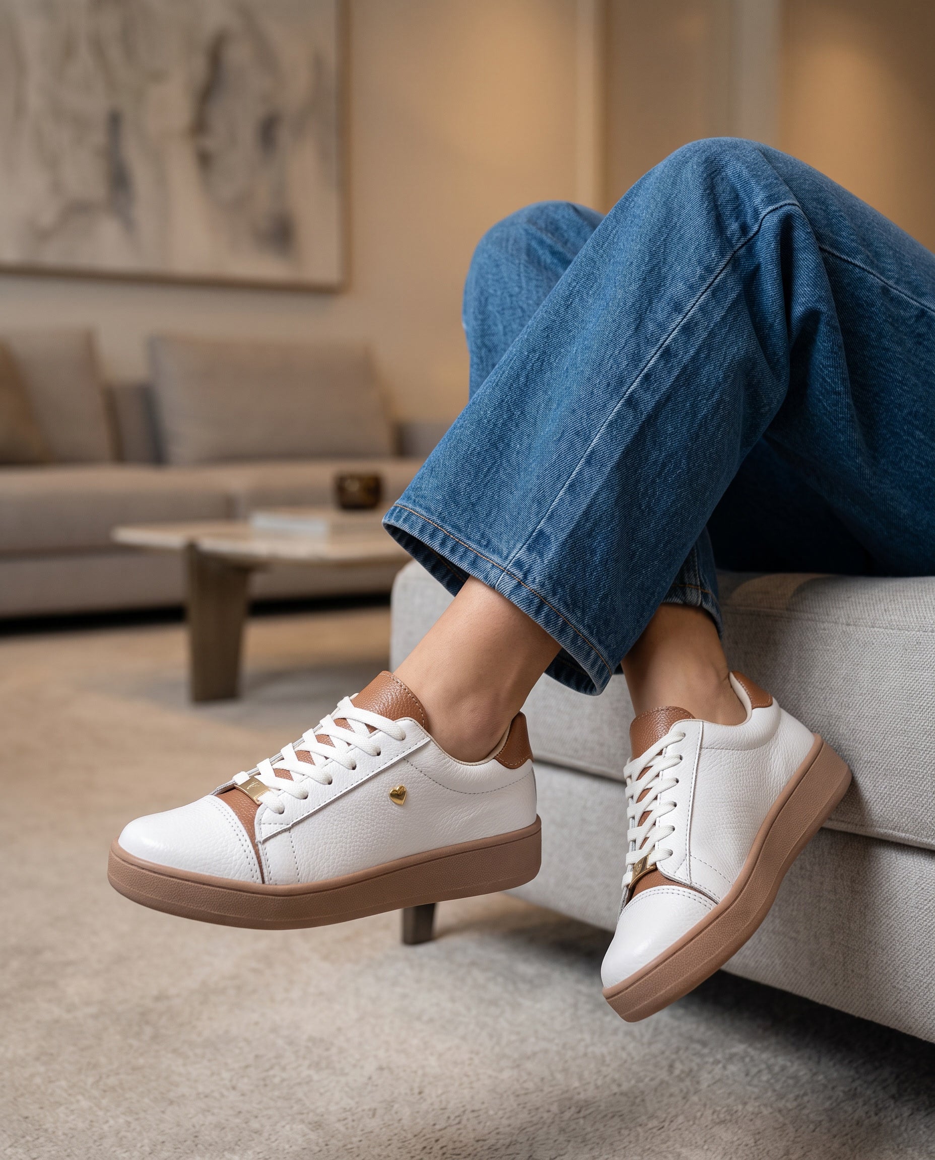 Lucia White Leather Women's Sneaker | Maryori López