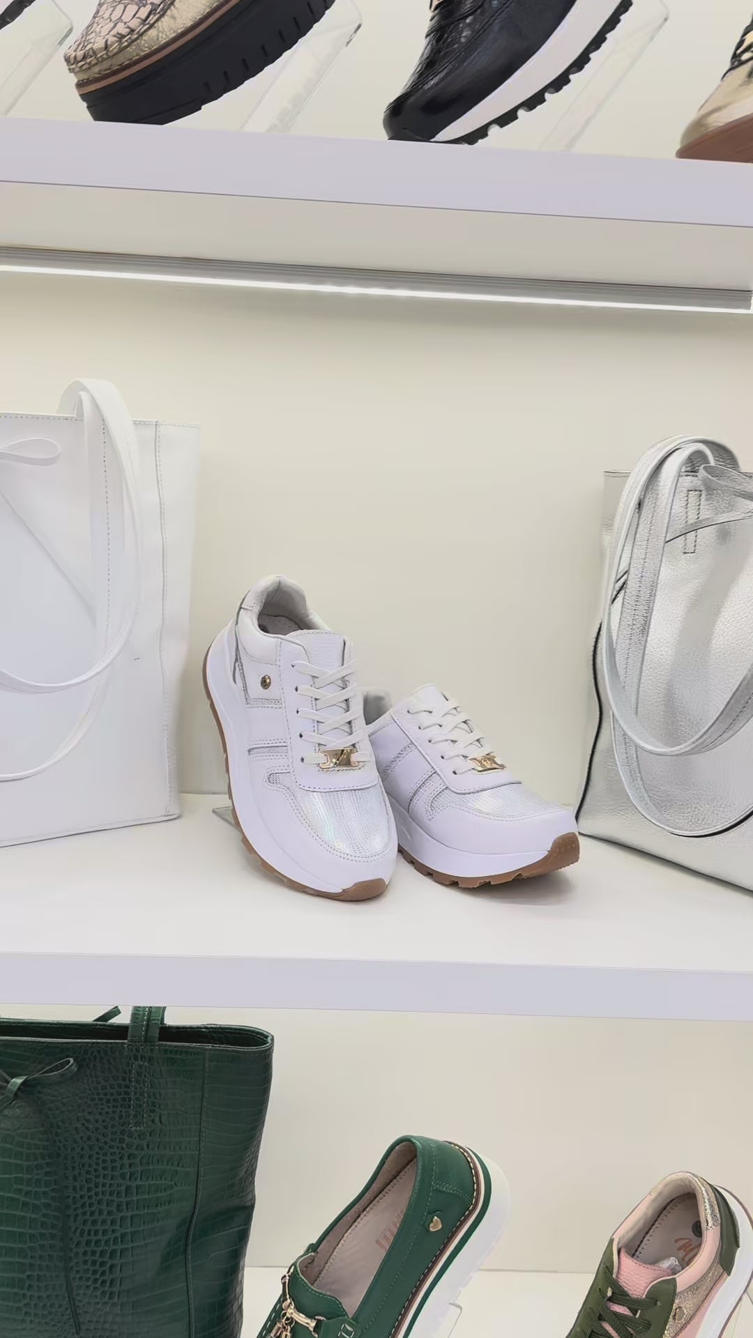 Andrea White Leather Women's Sneakers | Maryori López