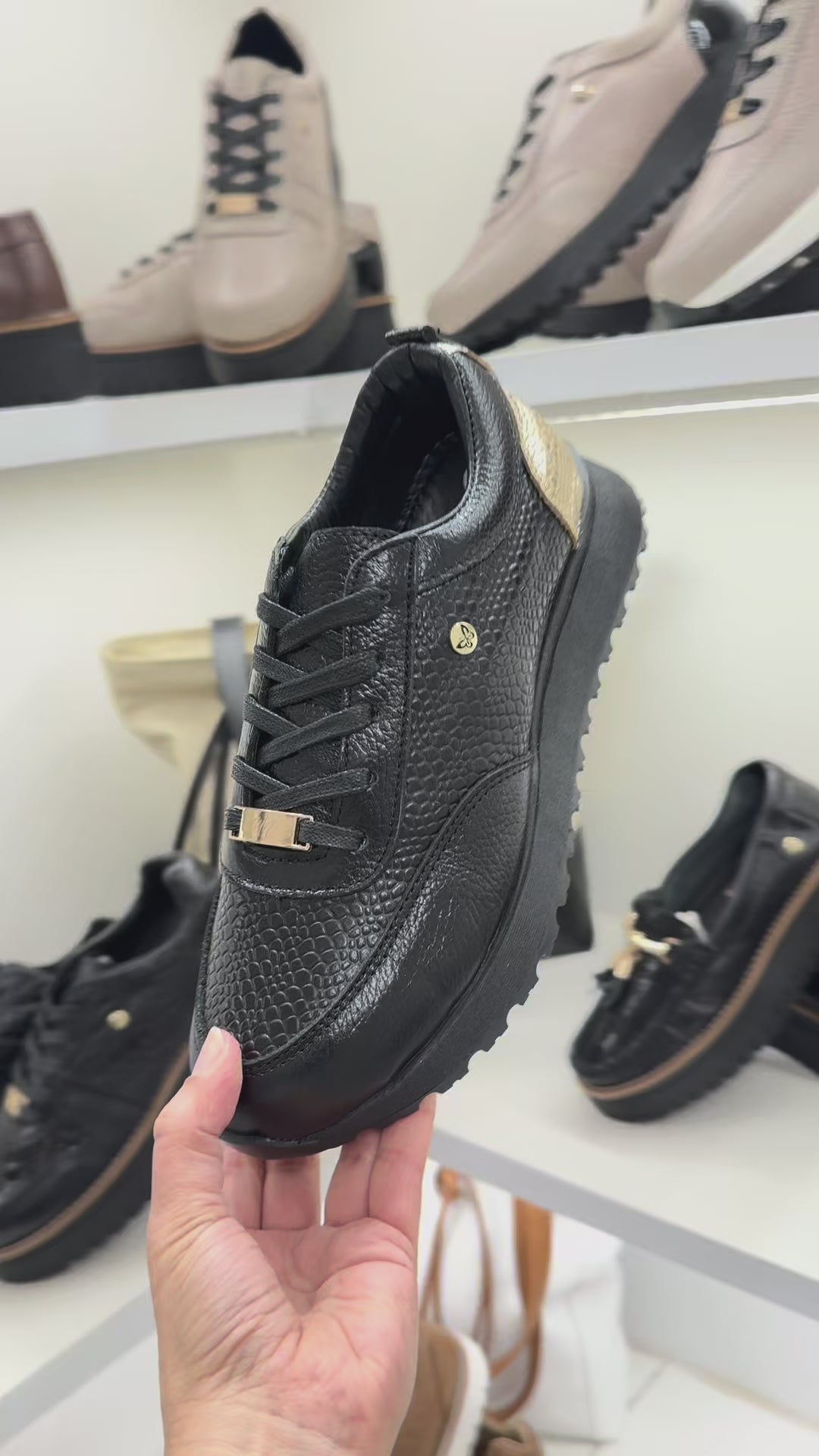 Camila Black Leather Women's Sneaker | Maryori López
