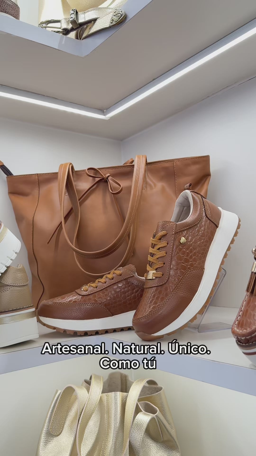 Zapatilla Camila Camel Cuero Mujer | Maryori López
