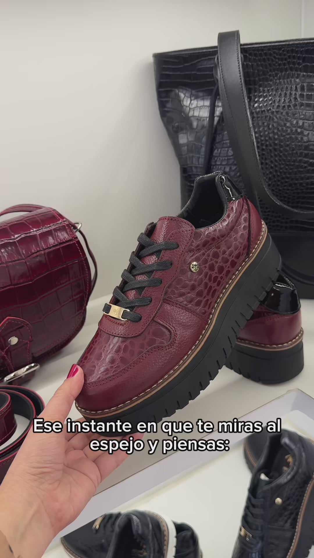 Riviera Bordeaux Leather Women's Sneaker | Maryori López