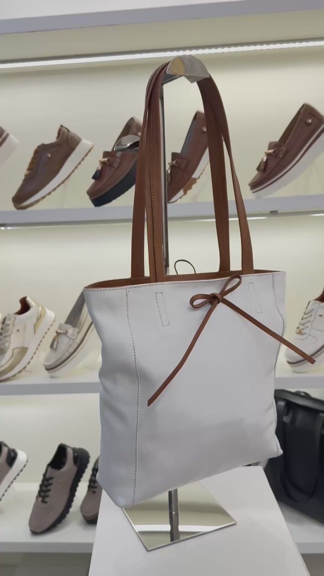Cartera Charlotte Blanco de Cuero Natural | Maryori López