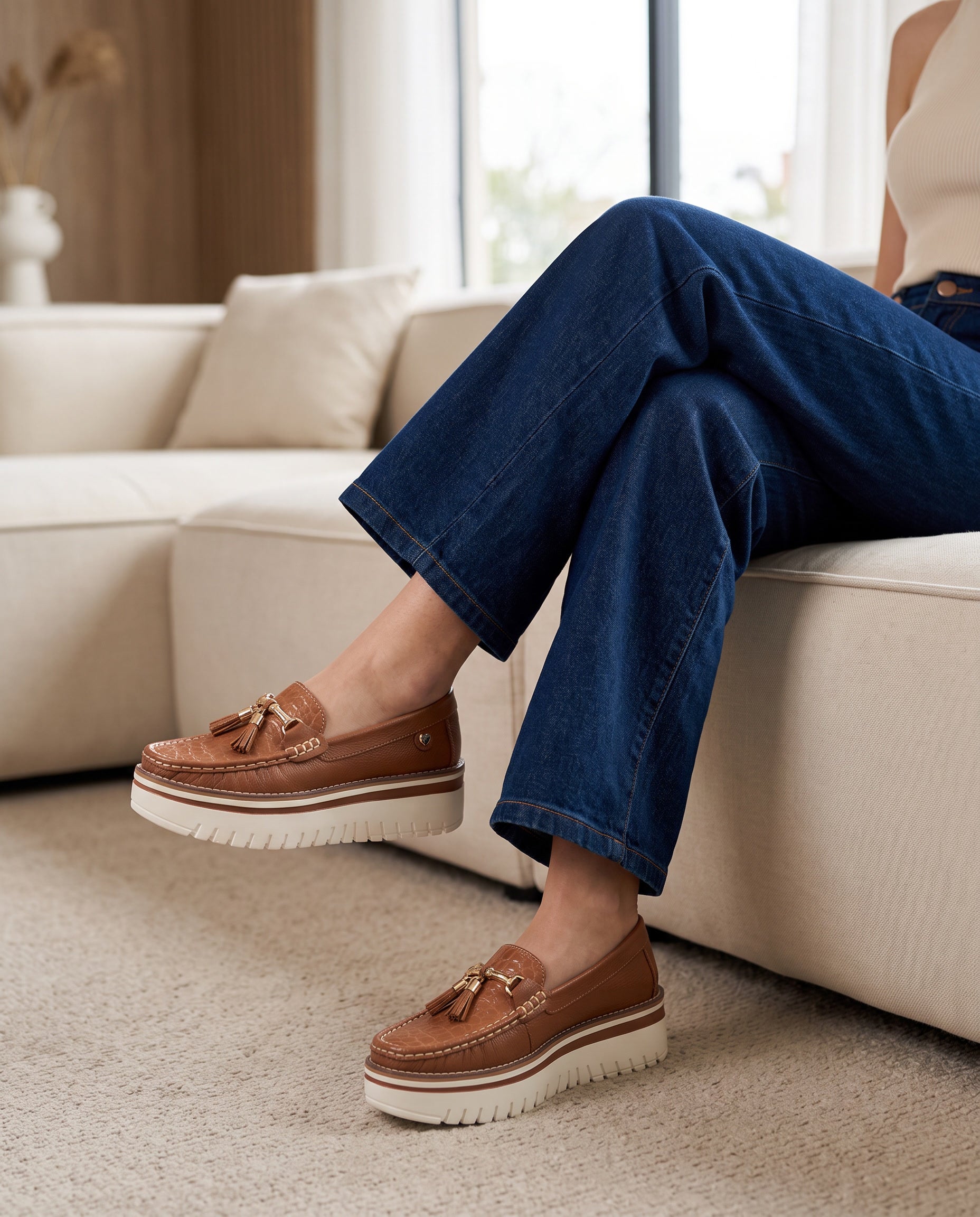 Rafaela Leather Loafers for Women | Maryori López