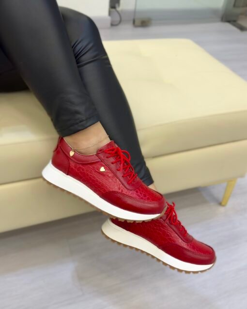Zapatilla Camila Rojo Cuero Mujer | Maryori López - Imagen 2