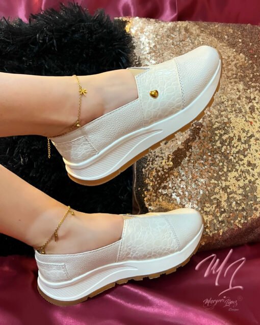 Alpargatas de cuero beige Melanie para mujer – Calzados Maryori López