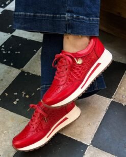 Zapatilla Camila Rojo Cuero Mujer | Maryori López