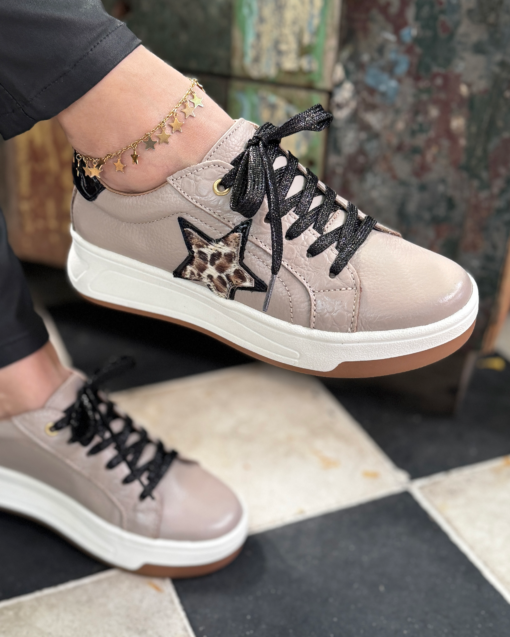 Zapatilla Capuchino Cuero Mujer | Maryori López - Imagen 3