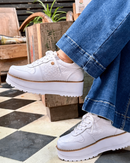 Zapatilla Riviera Blanco Cuero Mujer | Maryori López - Imagen 2