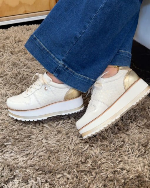 Zapatilla Riviera Crema Cuero Mujer | Maryori López - Imagen 3