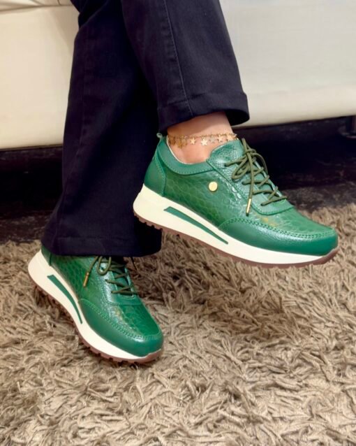 Zapatilla Camila Verde Cuero Mujer | Maryori López - Image 3