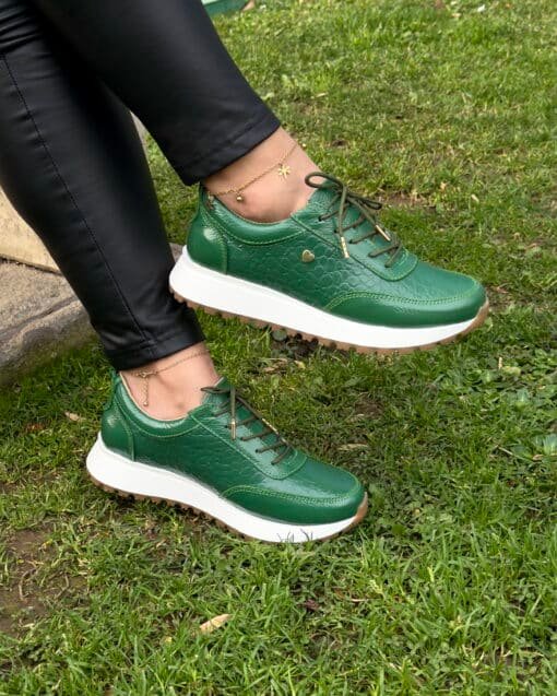 Zapatilla Camila Verde Cuero Mujer | Maryori López - Imagen 3