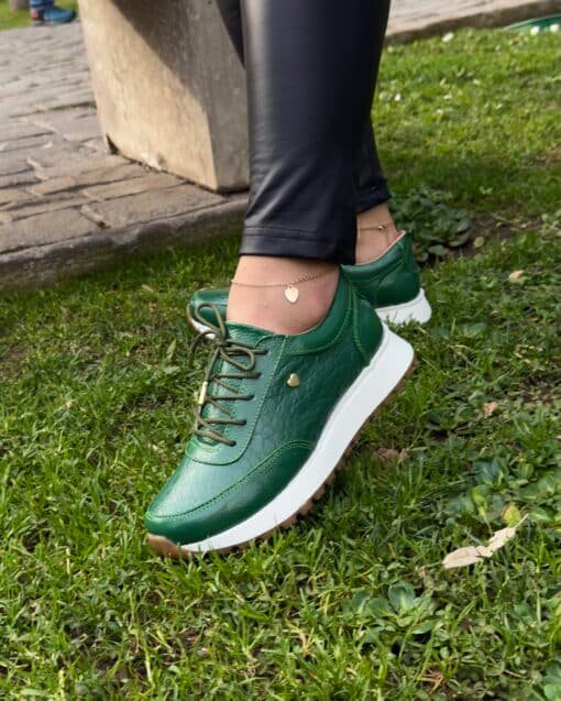 Zapatilla Camila Verde Cuero Mujer | Maryori López - Imagen 4