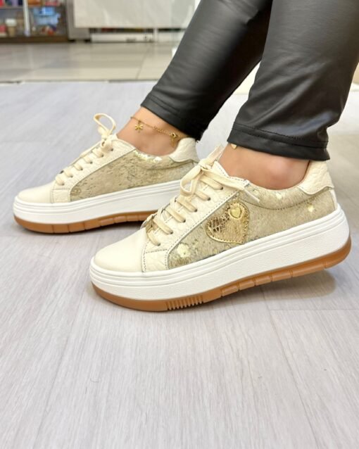 Zapatilla Victoria Crema Cuero Mujer | Maryori López - Imagen 2
