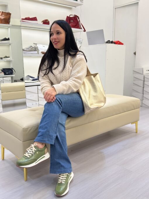 Zapatilla Camila Verde Pino Cuero Mujer | Maryori López - Imagen 2