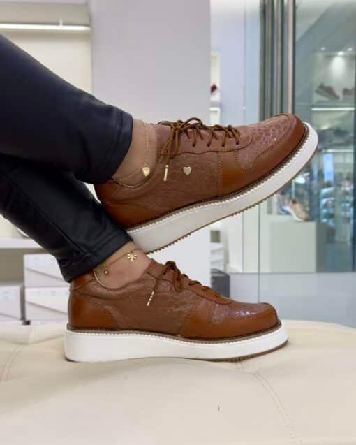 Zapatilla Alba Camel Cuero Mujer | Maryori López