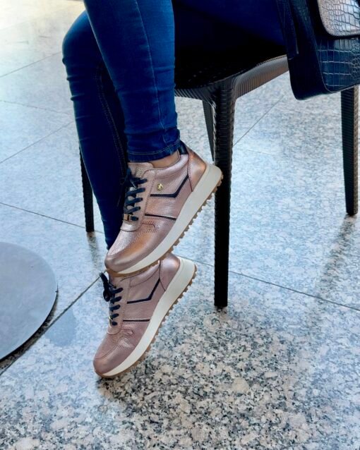 Zapatilla Andrea Oro Rosa Cuero Mujer | Maryori López - Imagen 3