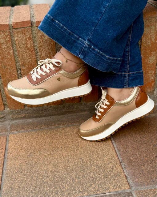 Zapatilla Martha Camel Cuero Mujer | Maryori López - Imagen 3