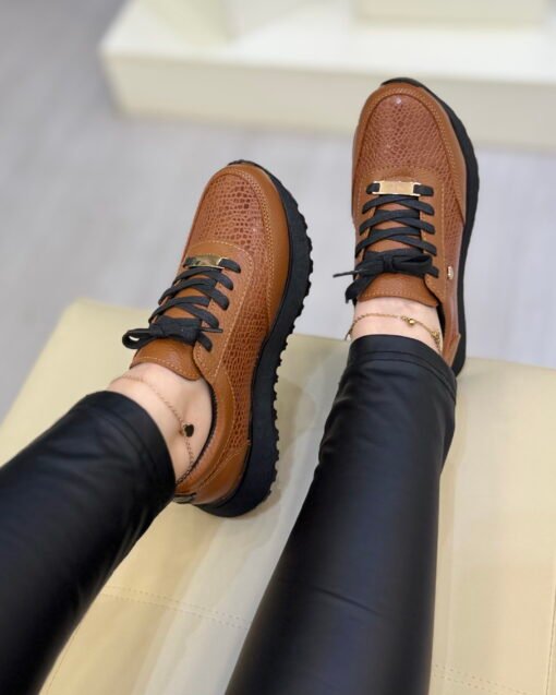 Zapatilla Mercedes Camel Cuero Mujer | Maryori López - Imagen 3